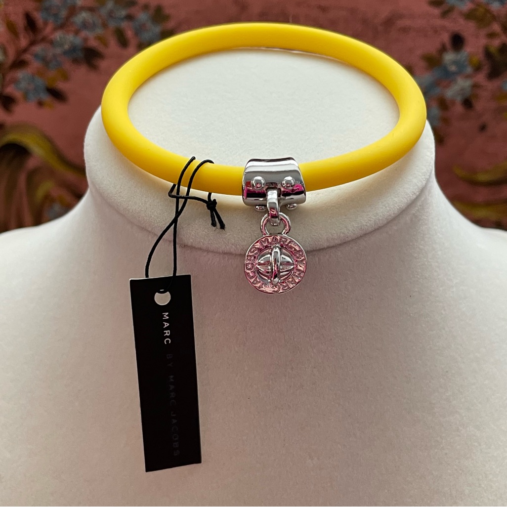 Marc By Marc Jacobs Vibrant Yellow Bracelet With Silver Charm 27$